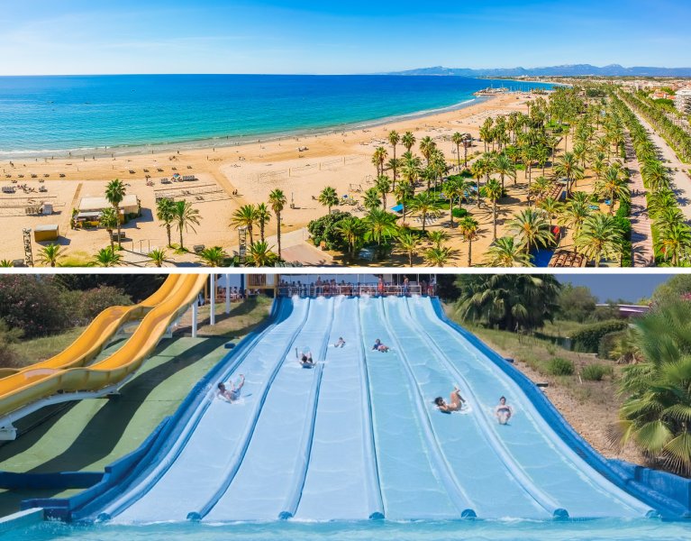 Plage de première ligne sur la promenade de Salou (Costa Dorada) avec AQUOPOLIS !
